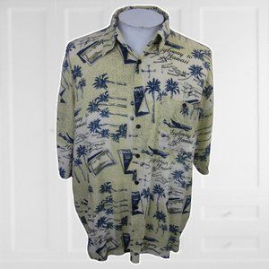 Emvo vintage 90s Men Hawaiian shirt XL puddle hop